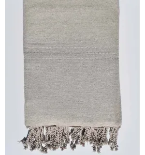 Jeté de lit grège très clair Fouta Tunisia - 1