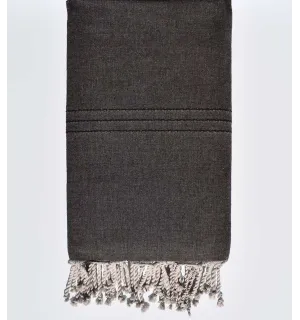 Jeté de lit marron foncé Fouta Tunisia - 1