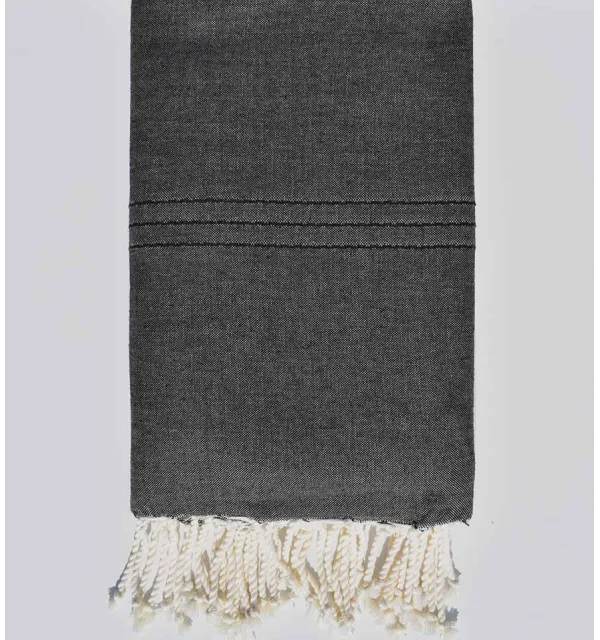 Jeté de lit gris ardoise Fouta Tunisia - 1