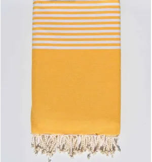 jeté jaune foncé Fouta Tunisia - 1