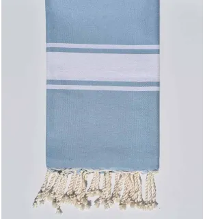 Fouta plate bleu pastel foncé Fouta Tunisia - 1