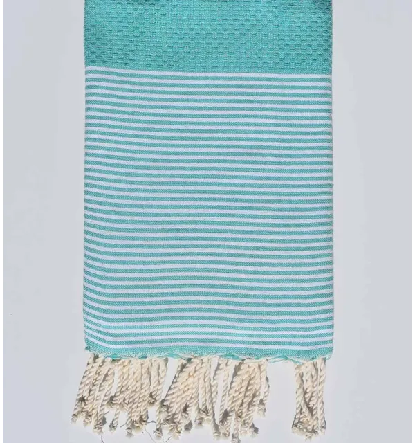 Fouta nid d'abeille vert opaline Fouta Tunisia - 1