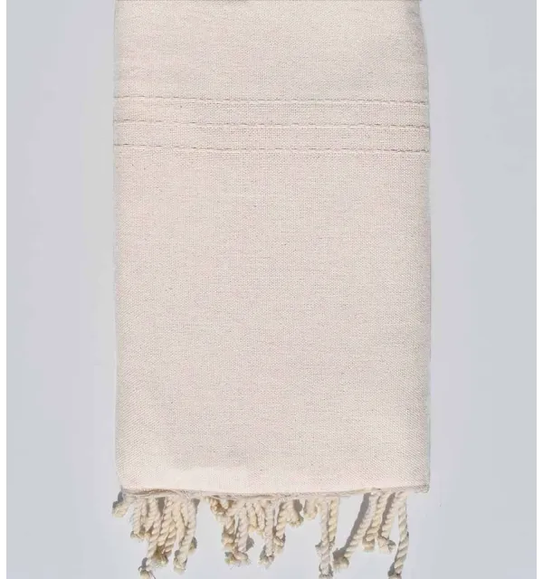 Jeté moyenne blanc crème 1.5m*2.5m Fouta Tunisia - 1