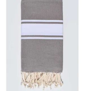Jeté taupe clair 2m/2m Fouta Tunisia - 1
