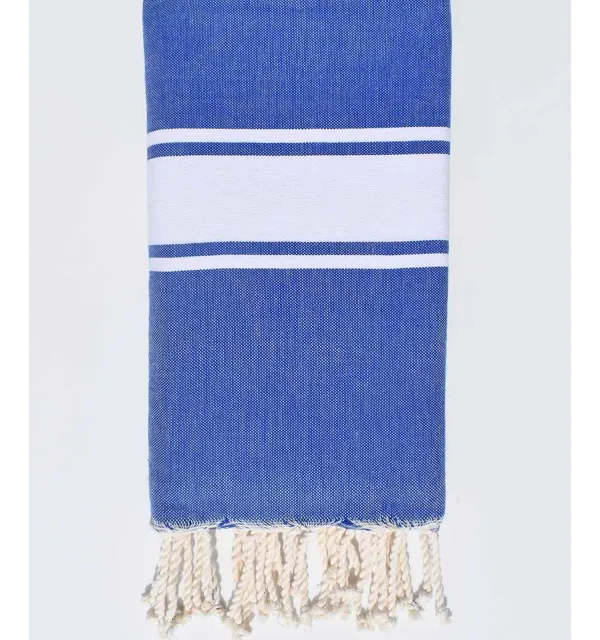 JETé bleu bande blanche Fouta Tunisia - 1