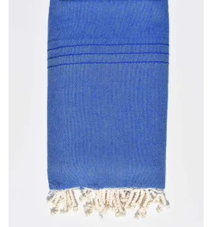 Jeté moyenne bleu électrique 1.5m*2.5m Fouta Tunisia - 1