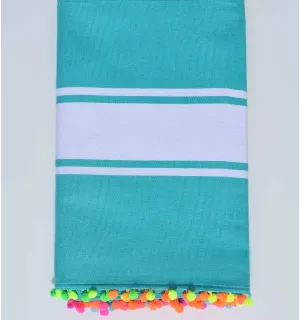 Fouta plate mers du sud avec pompons Fouta Tunisia - 1