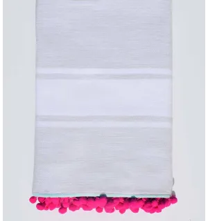 Fouta gris avec pompons Fouta Tunisia - 1