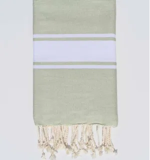 Fouta plate vert clair pâle  - 1