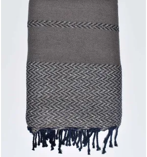 Jeté de canapé marron clair Fouta Tunisia - 1