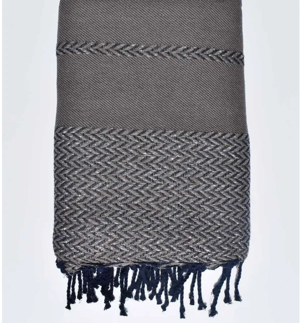 Jeté de canapé marron clair Fouta Tunisia - 1