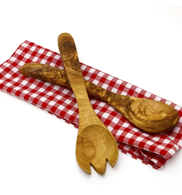 Couverts à salade en bois d'olivier 30cm - 1