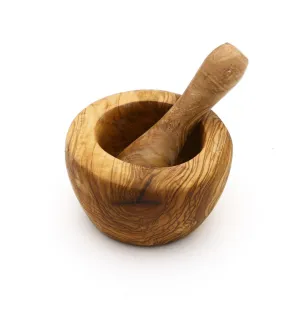 Mortier avec pilon en bois d'olivier 10cm - 1