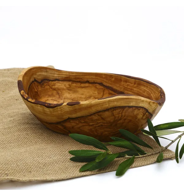 Saladier ovale en bois d'olivier 25 cm - 1