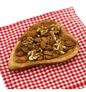 Assiette ravier cœur en bois d'olivier - 1 2