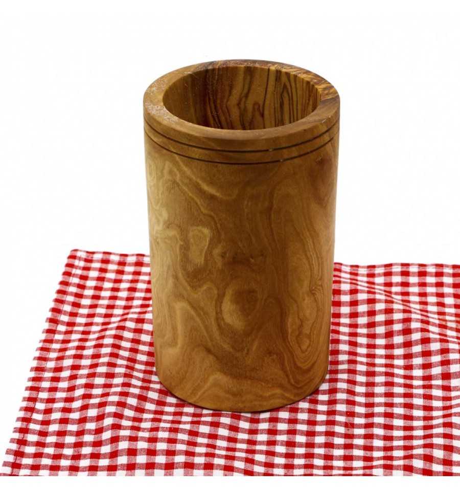 Pot à ustensiles en bois d'olivier