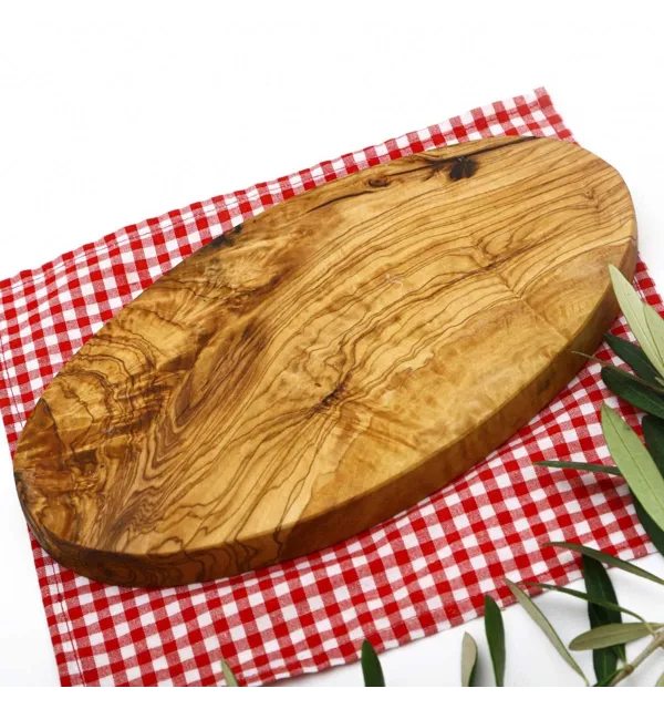 Planche ovale en bois d'olivier 26cm*15cm - 1