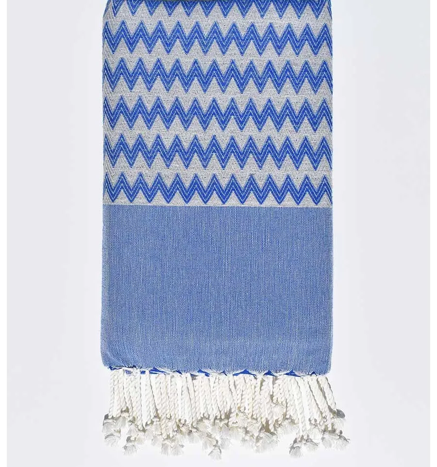 Fouta zigzag bleu jean Fouta Tunisia - 2