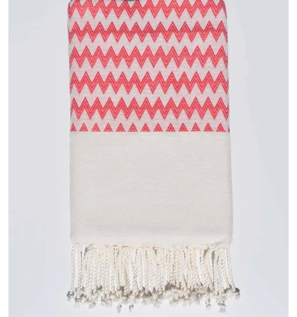Fouta zigzag incarnadin Fouta Tunisia - 1