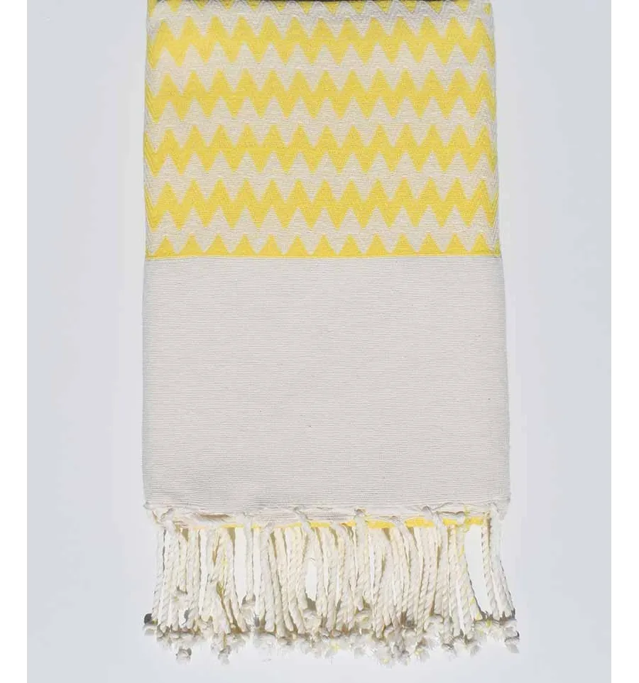 Fouta zigzag jaune soleil Fouta Tunisia - 4