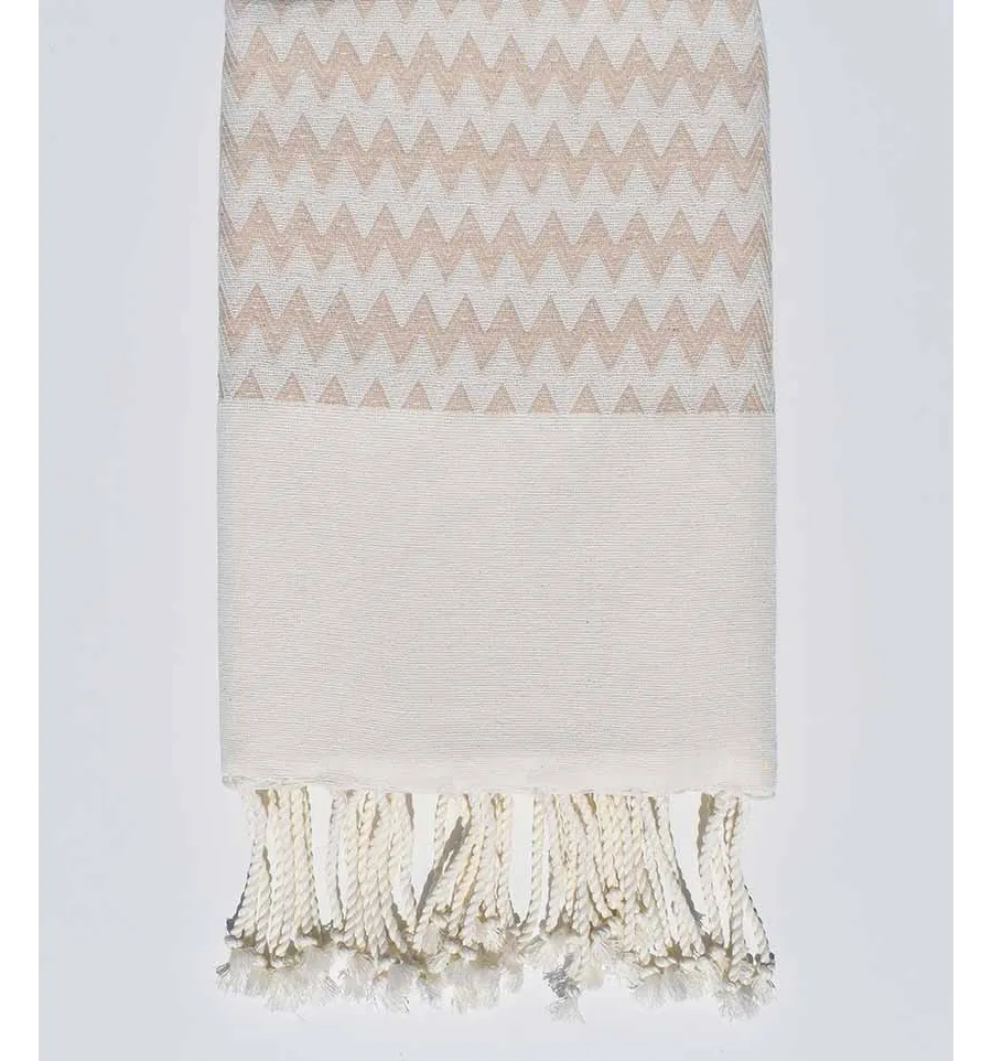 Fouta zigzag grège Fouta Tunisia - 2