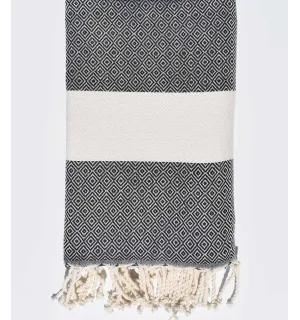 Fouta Diamant gris foncé Fouta Tunisia - 1