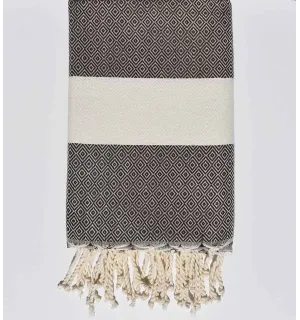 Fouta Chevron Diamant marron Fouta Tunisia - 1