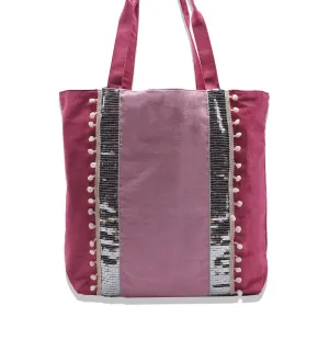 Sac Saint Tropez rose et rose clair Fouta Tunisia - 1