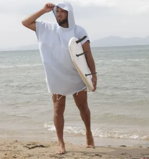 Poncho de plage bleu ciel Fouta Tunisia - 1 2