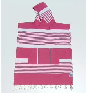 Poncho de plage enfant rose fushia Fouta Tunisia - 1