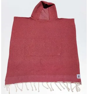 Poncho de plage enfant rouge tomette Fouta Tunisia - 1