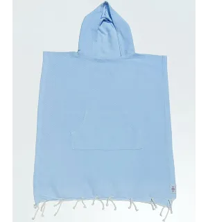 Poncho de plage enfant bleu ciel Fouta Tunisia - 1