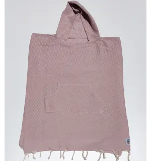 Poncho de plage enfant vieux rose Fouta Tunisia - 1
