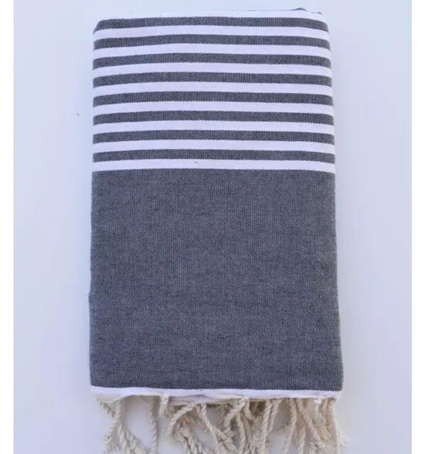 Jeté bleu guède avec rayures Fouta Tunisia - 2