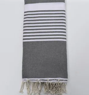 Jeté gris avec rayures 1.5*2.5m Fouta Tunisia - 3