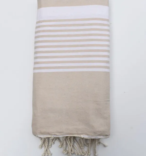 Jeté de canapé 1.50x2.50m écru Fouta Tunisia - 1