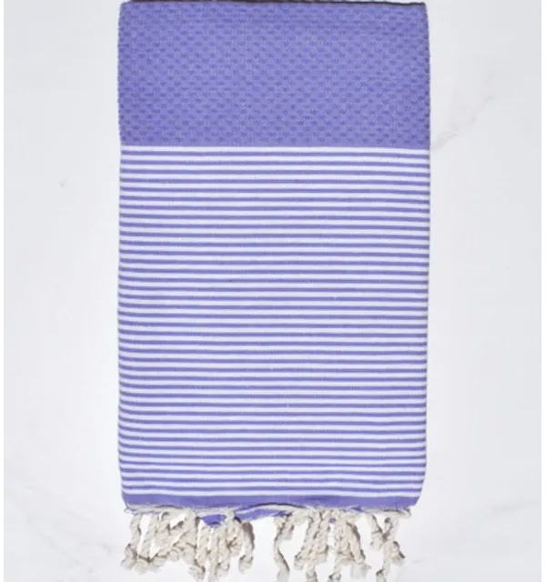 Fouta nid d'abeille lavande Fouta Tunisia - 1