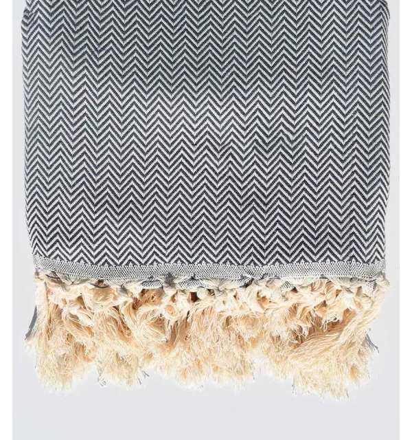 Plaid bleu guède 1.92*2.56 Fouta Tunisia - 1