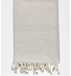 Jeté beige lin Fouta Tunisia - 1