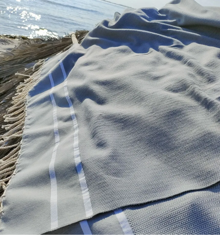 Fouta Chevron gris horizon Fouta Tunisia - 2