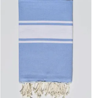 Fouta plate bleu roi clair Fouta Tunisia - 1