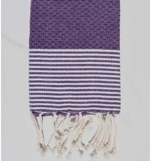 Lot de 10 serviettes de table violet Fouta Tunisia - 1