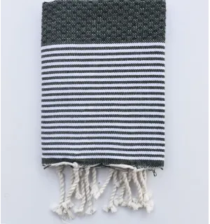 Lot de 10 serviettes de table vert bouteille Fouta Tunisia - 2