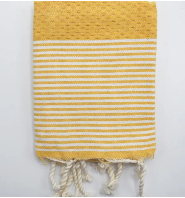 Serviette de table jaune ambre Fouta Tunisia - 1
