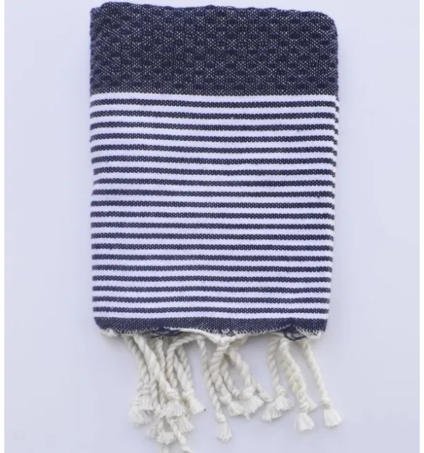 Lot de 10 serviettes de table bleu nuit Fouta Tunisia - 1