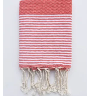 Serviette de table rose corail Fouta Tunisia - 1