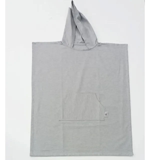 Poncho de plage gris Fouta Tunisia - 1