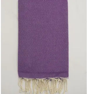 Fouta nid d'abeille unie mauve Fouta Tunisia - 1