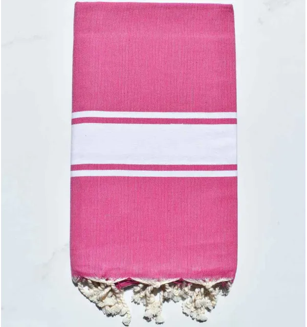 Fouta plate rose magenta foncé Fouta Tunisia - 1