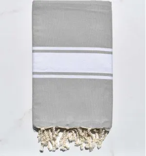 Fouta plate gris tourterelle Fouta Tunisia - 1